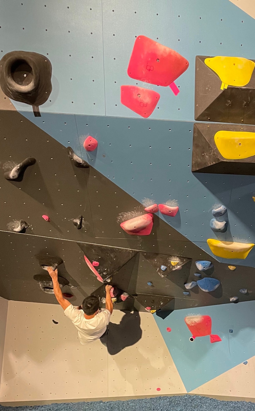 Bouldering at the climbing gym